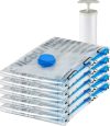 Amazon Basics Vacuum Compression Zipper Bags with Airtight Valve & Hand Pump – Multiple Sizes & Pack Options